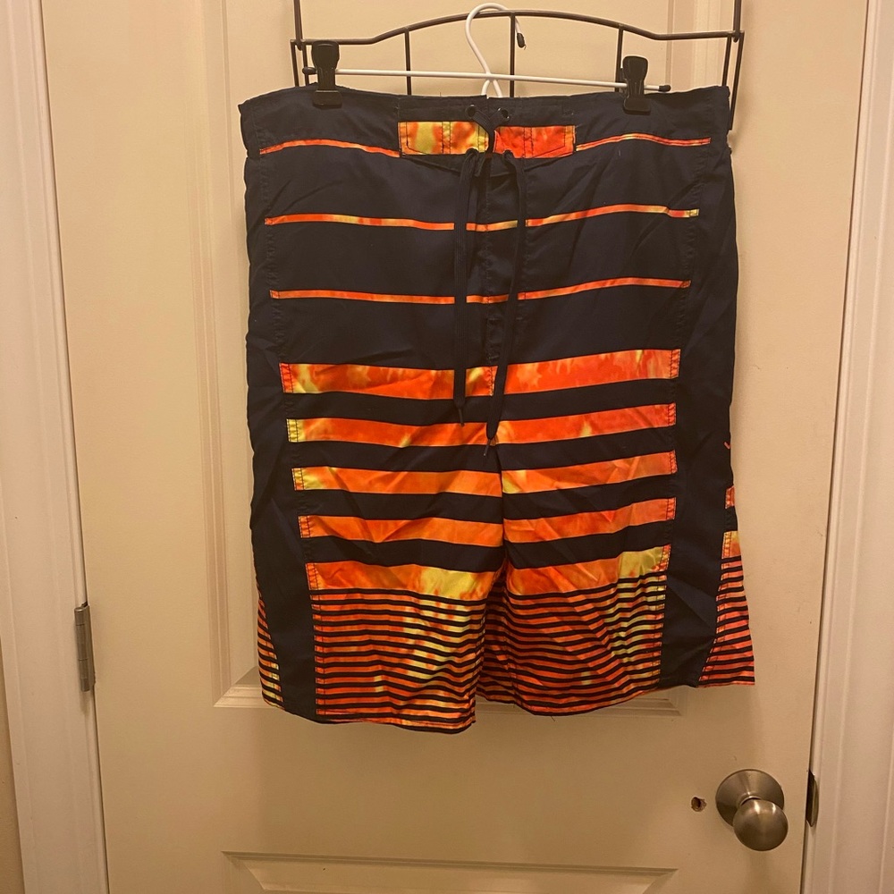 Navy and orange Board Short swim trunks